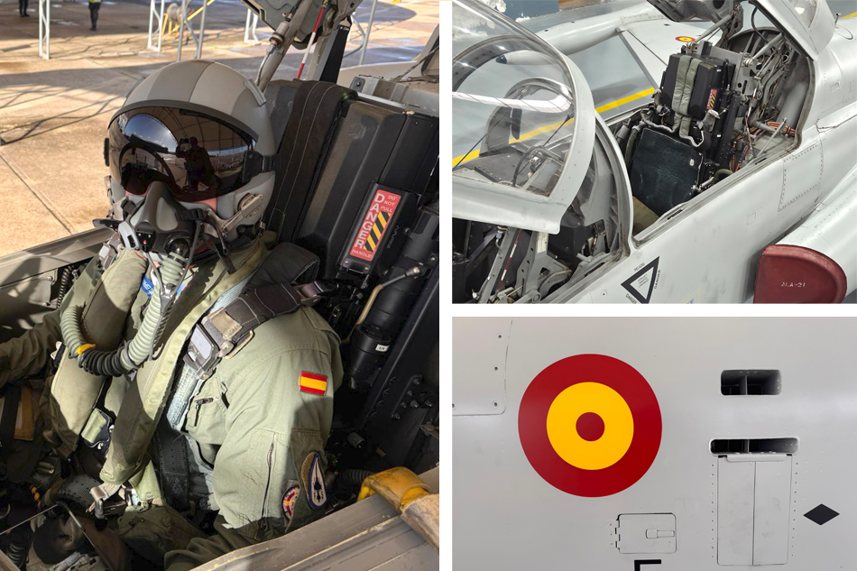 Reference photographs of Spanish F-5 aircraft and cockpit details