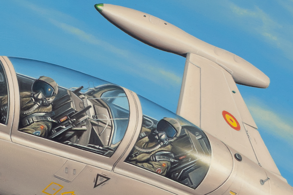 Close-up of the F-5 painting during final detailing